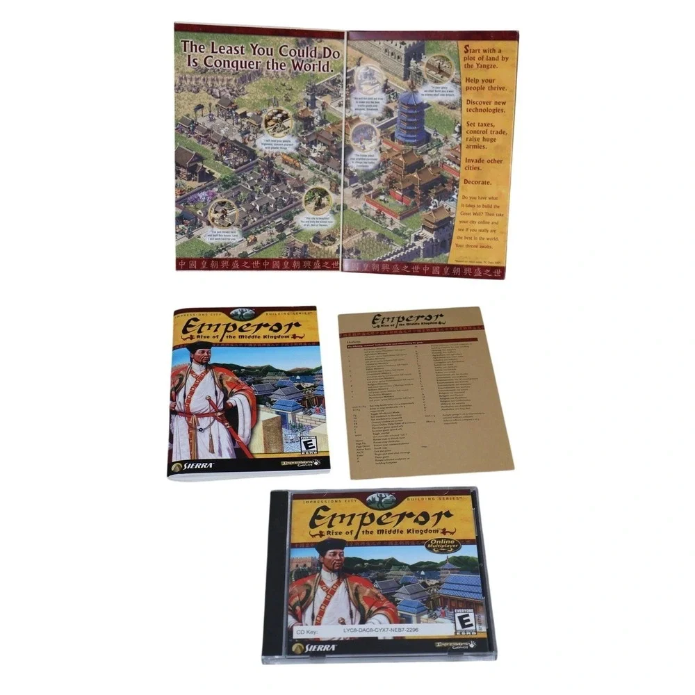 Vintage Emperor Rise of the Middle Kingdom PC CD-ROM‎ Game Sierra Big Box CIB